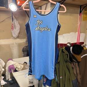 Hardwood Classics Los Angeles Lakers Women's Retro Blue Jersey Dress